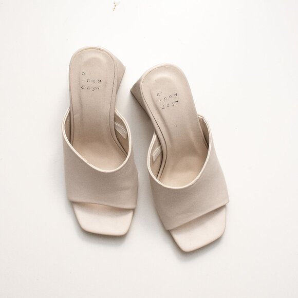 A New Day Ivory Mules - Picture 1 of 5